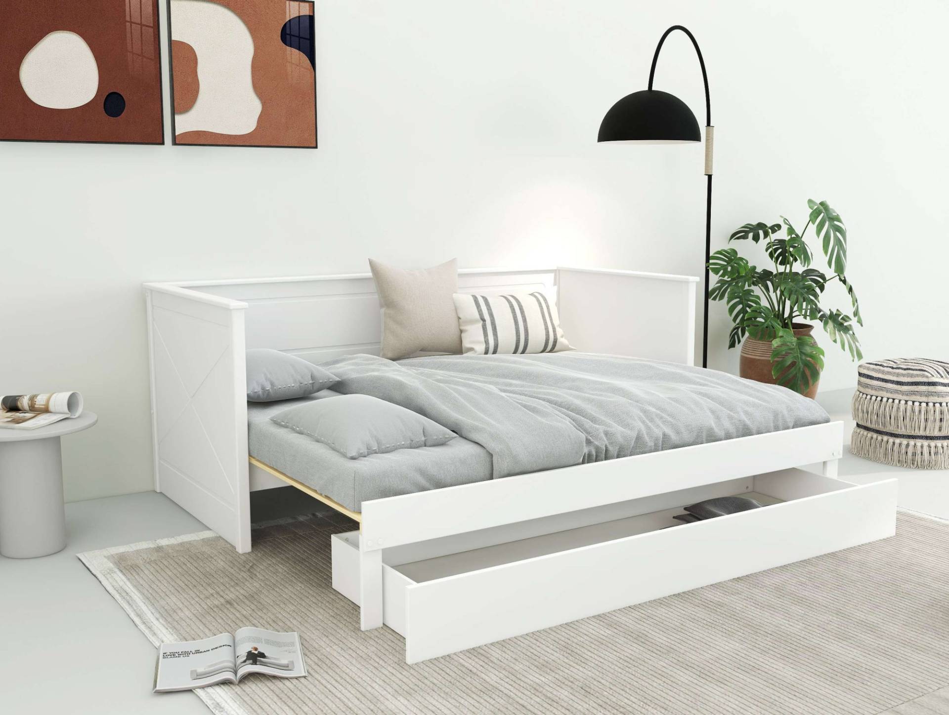 Home affaire Daybett »Emden«, mit Ausziehfunktion und Bettkasten, inklusive Lattenrost von home affaire