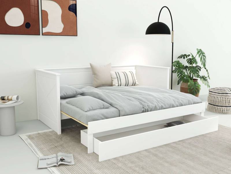 Home affaire Daybett »Emden«, mit Ausziehfunktion und Bettkasten, inklusive Lattenrost von home affaire