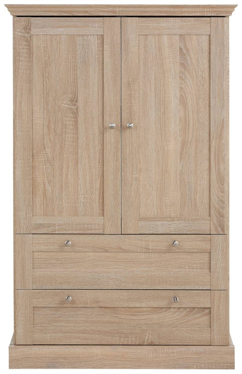 Home affaire Drehtürenschrank »Binz, Wäscheschrank, Mehrzweckschrank, skandinavischer Landhausstil«, (B/H/T ca. 84/130/35 cm), viele Stauraummöglichkeiten, Metallgriffe, Türen mit Rahmen/ Kassetten von home affaire