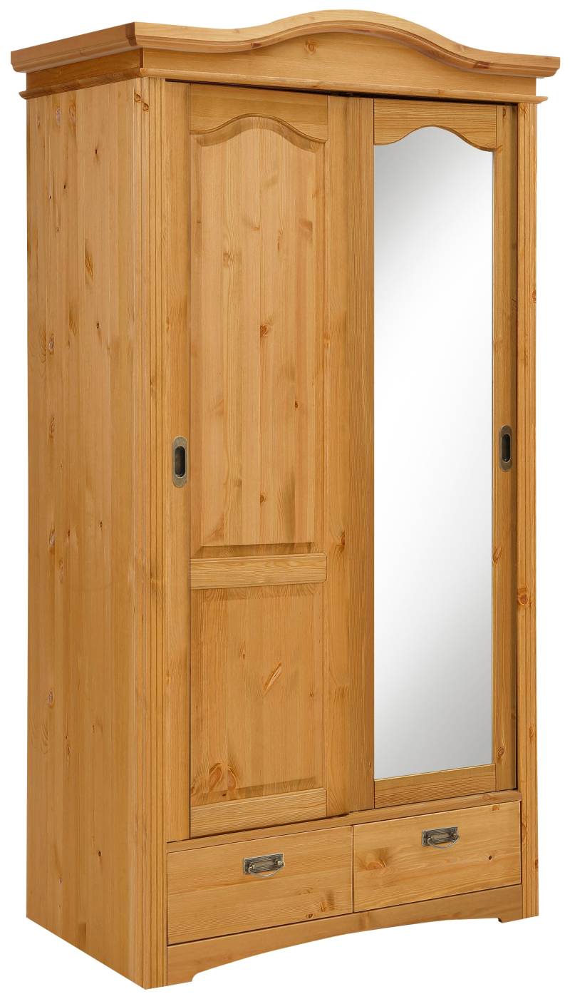 Home affaire Schiebetürenschrank »Konrad«, (B/H/T ca. 111/207/64 cm), Breite 111 cm, aus massiver, FSC®-zertifizierter Kiefer von home affaire