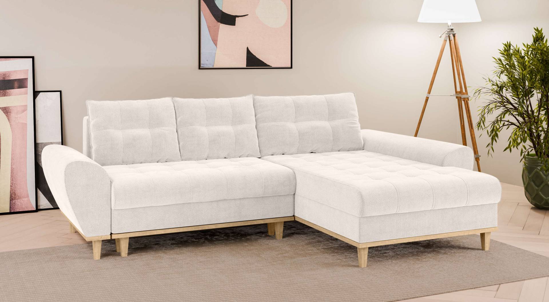 Home affaire Ecksofa »Ahrdorf mit Bettfunktion und Bettkasten, Masse: B/H/T 268/86/175 cm«, L-Form mit 3 Rückenkissen und moderne gerundete Armlehnen Home affaire Ecksofa »Ahrdorf mit Bettfunktion und Bettkasten, Masse: B/H/T 268/86/175 cm«, L-Form mit 3 Rückenkissen und moderne gerundete Armlehnen von home affaire