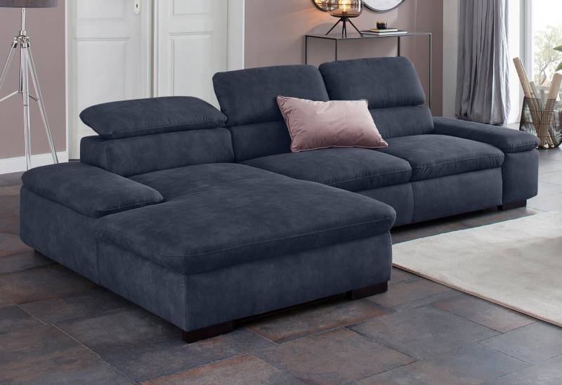 Home affaire Ecksofa »Alberto L-Form«, mit Kopfteilverstellung, wahlweise mit Bettfunktion von home affaire