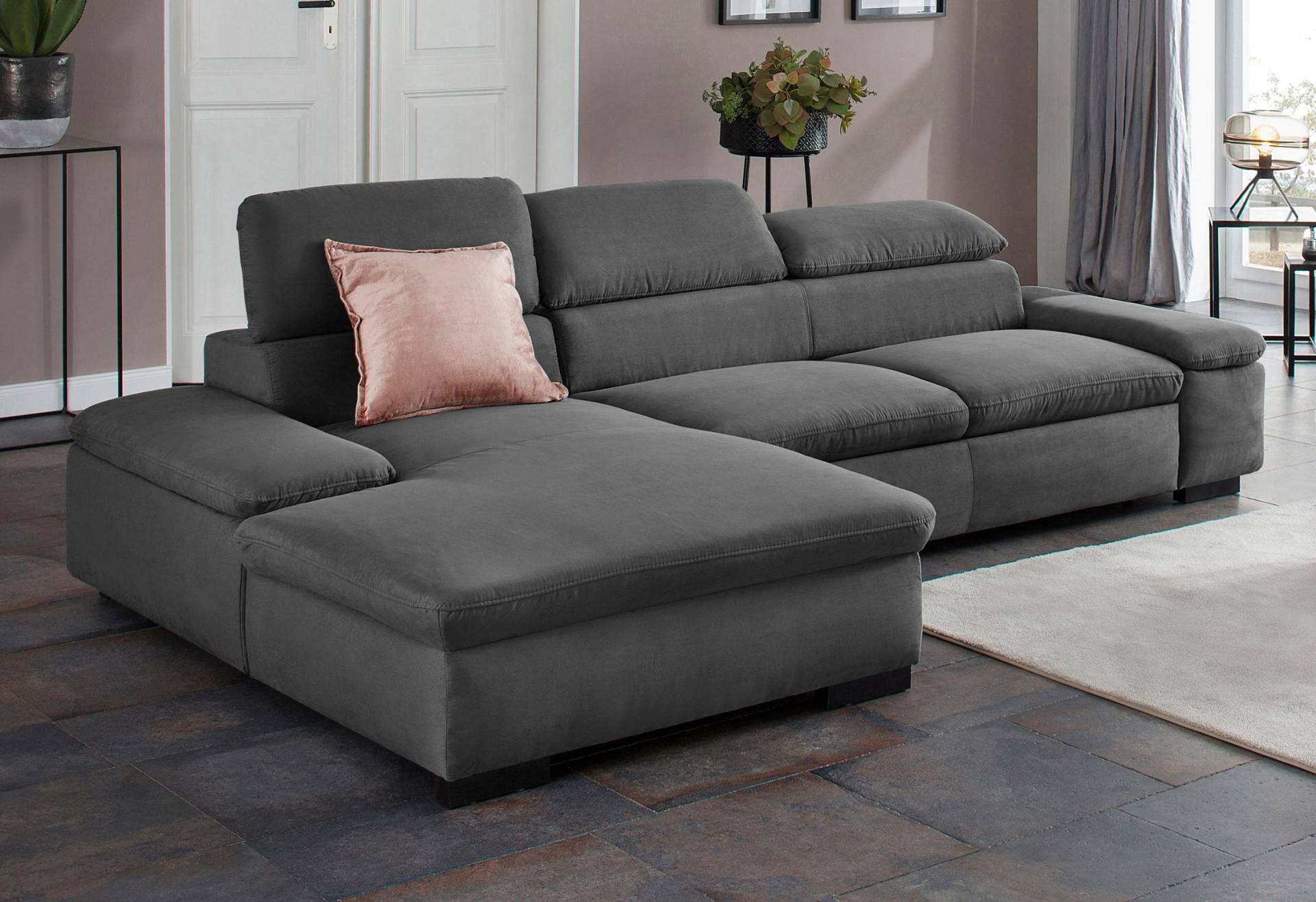 Home affaire Ecksofa »Alberto L-Form«, mit Kopfteilverstellung, wahlweise mit Bettfunktion von home affaire