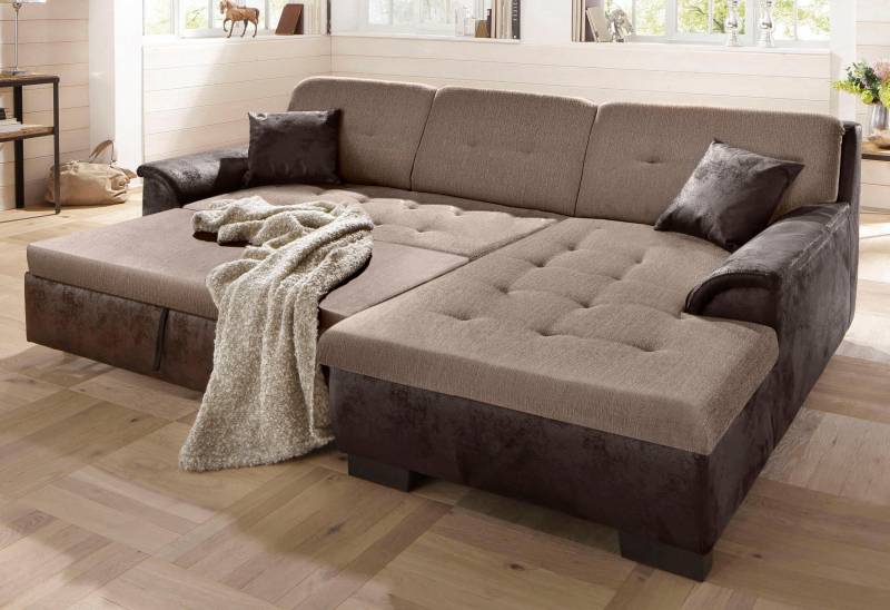 Home affaire Ecksofa »Bergen«, wahlweise mit Bettfunktion L-Form von home affaire