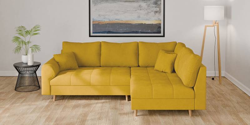Home affaire Ecksofa »CHARRE L-Form mit Ottomane, Masse B/T/H: 231/161/81 cm«, feine Steppung, lose Rücken- und Zierkissen, auch in Cord und Bouclé von home affaire