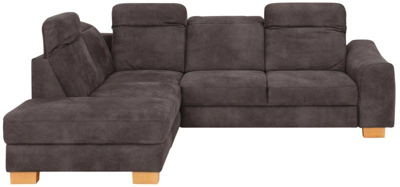 Home affaire Ecksofa »Dundee L-Form«, wahlweise mit Kopfteilverstellung und zusätzlich mit Bettfunktion von home affaire