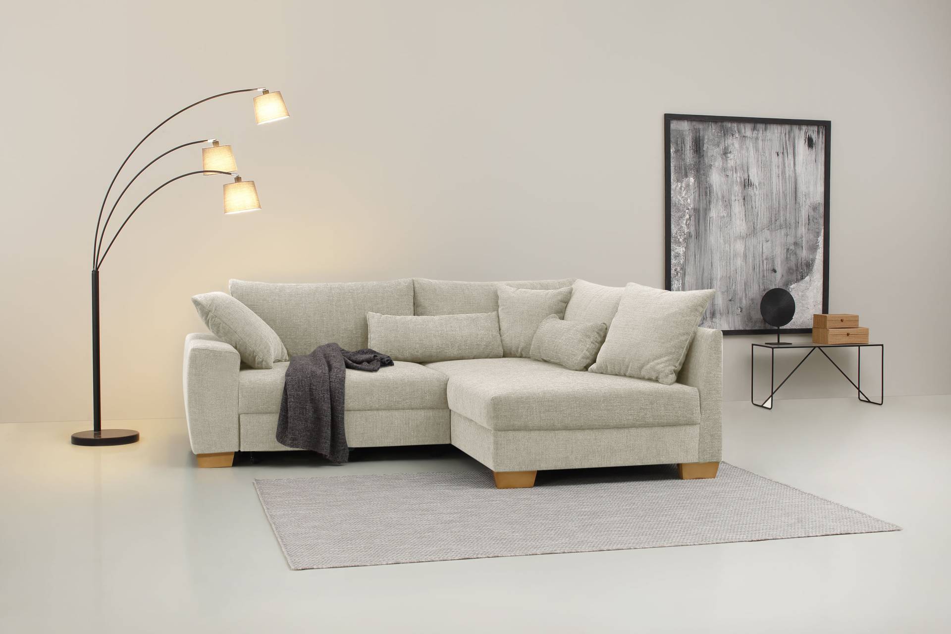 Home affaire Ecksofa, wahlweise mit Bettfunktion, verschiedene Bezugsarten von home affaire