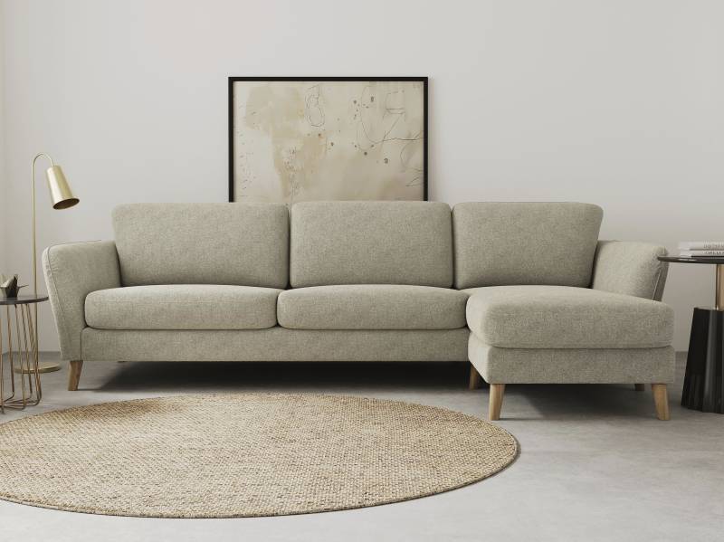 Home affaire Ecksofa »MARSEILLE (279/152cm),L-Form, Rec. rechts/links«, Massivholzbeine aus Eiche, in verschieden Bezügen und Farbvarianten von home affaire