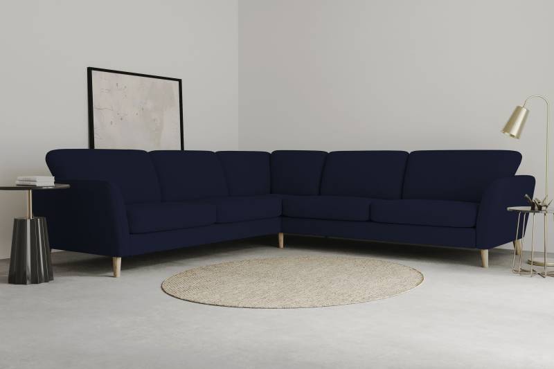 Home affaire Ecksofa »MARSEILLE 278/278 cm, L-Form,«, gleichschenklig, aus Eiche-Massivholz Beinen, verschiedene Bezüge von home affaire