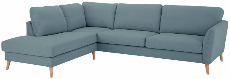 Home affaire Ecksofa »MARSEILLE 278/202 cm, L-Form, Ottom. rechts/links«, Massivholzbeine aus Eiche, in verschieden Bezügen und Farbvarianten von home affaire