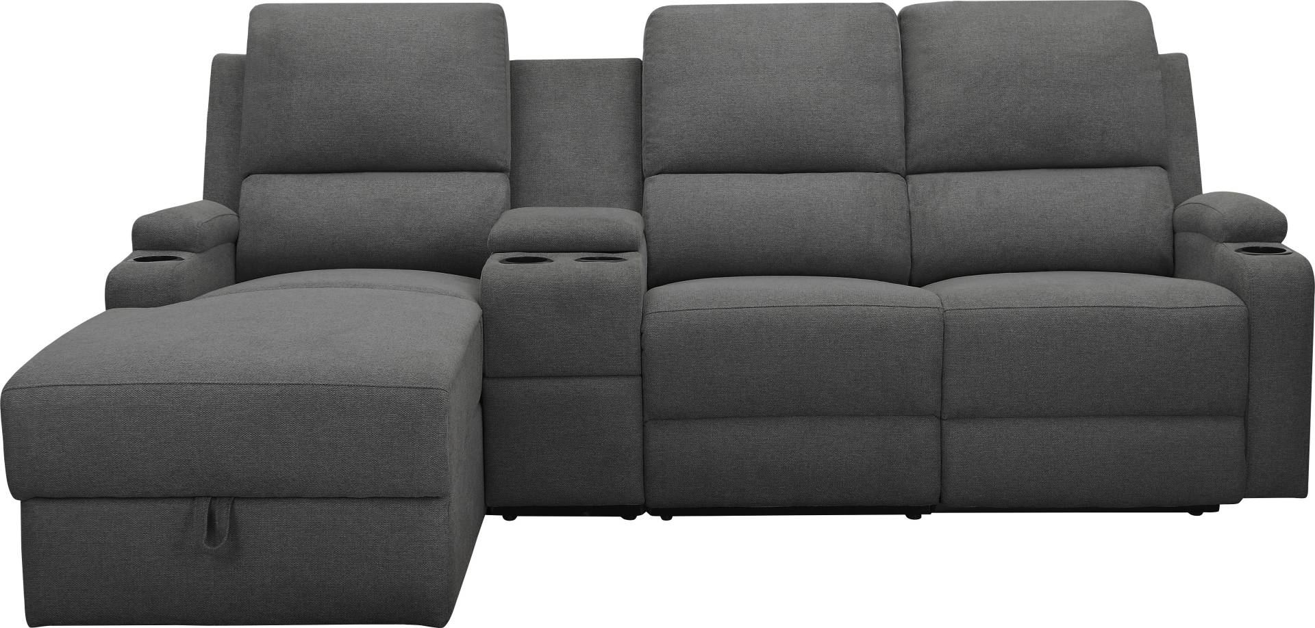 Home affaire Ecksofa »Napori Multimediasofa, 3er Kinosessel XXL, L-Form,«, Kinosofa mit Relaxfunktion, Getränkehalter, Staufach und Staukasten von home affaire