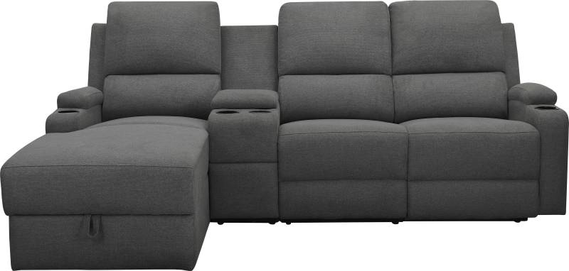 Home affaire Ecksofa »Napori Multimediasofa, 3er Kinosessel XXL, L-Form,«, Kinosofa mit Relaxfunktion, Getränkehalter, Staufach und Staukasten von home affaire