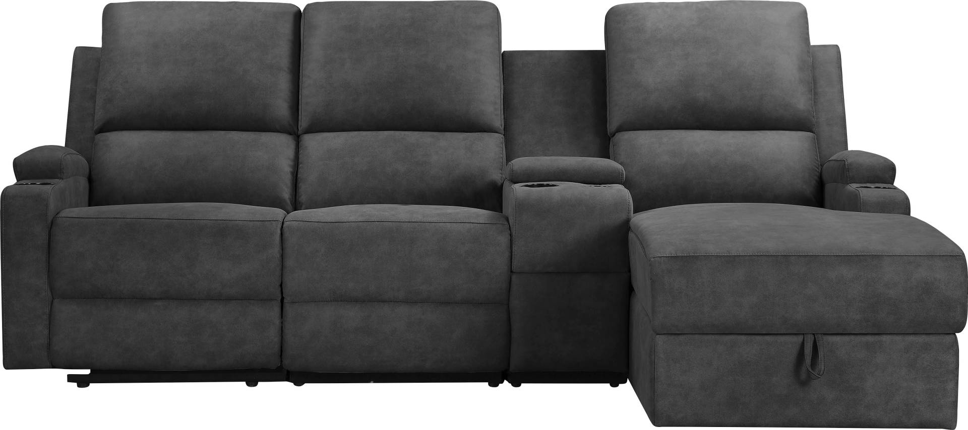 Home affaire Ecksofa »Napori Multimediasofa, 3er Kinosessel XXL, L-Form,«, Kinosofa mit Relaxfunktion, Getränkehalter, Staufach und Staukasten von home affaire
