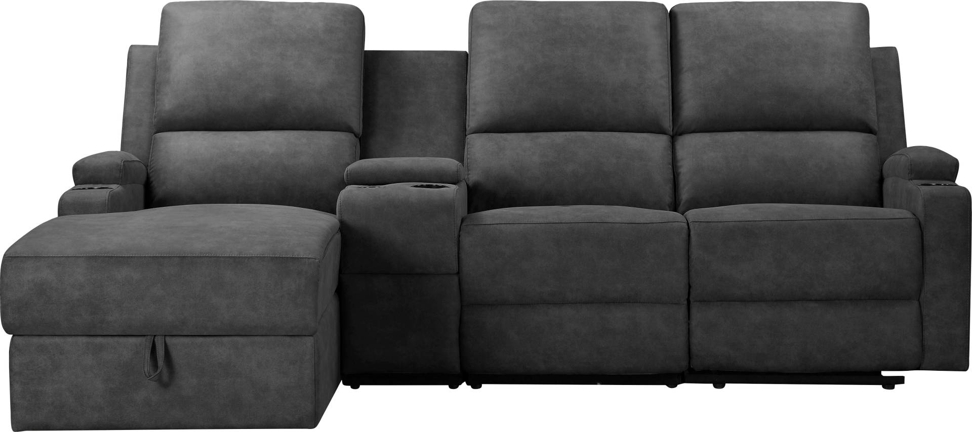Home affaire Ecksofa »Napori Multimediasofa, 3er Kinosessel XXL, L-Form,«, Kinosofa mit Relaxfunktion, Getränkehalter, Staufach und Staukasten von home affaire