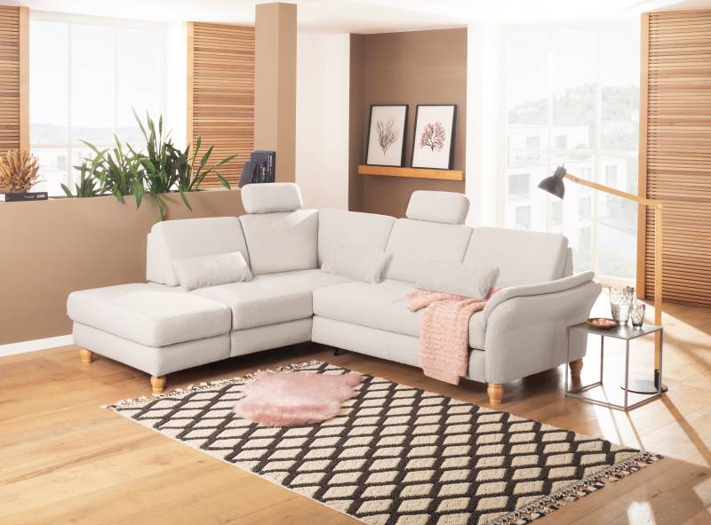 Home affaire Ecksofa »Palace L-Form«, incl. Sitztiefenverstellung, wahlweise mit Bettfunktion und Stauraum von home affaire