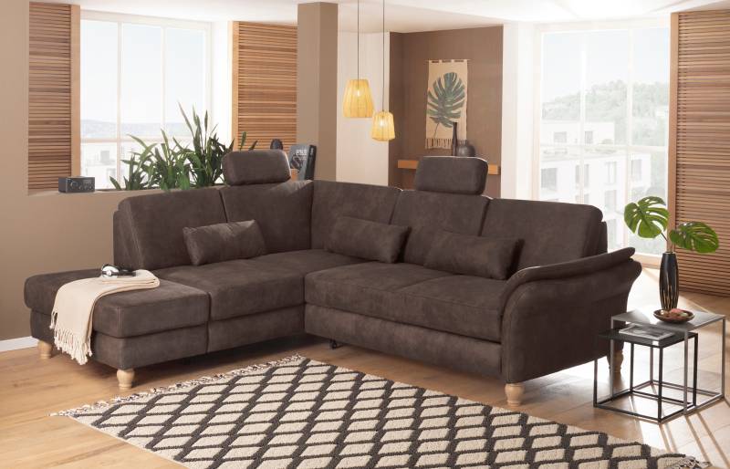 Home affaire Ecksofa »Palace L-Form«, incl. Sitztiefenverstellung, wahlweise mit Bettfunktion und Stauraum von home affaire