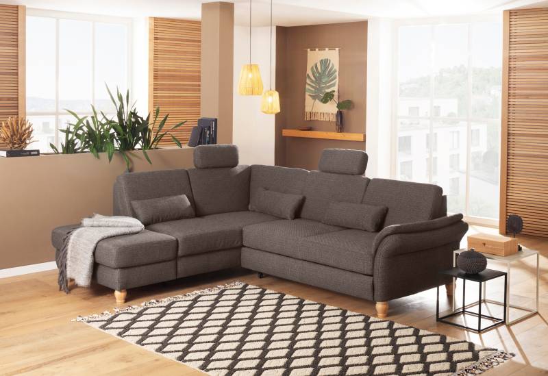 Home affaire Ecksofa »Palace L-Form«, incl. Sitztiefenverstellung, wahlweise mit Bettfunktion und Stauraum von home affaire