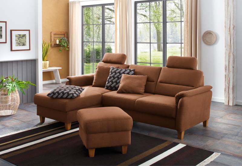 Home affaire Ecksofa »Palmera L-Form«, Federkern, wahlweise mit Bettfunktion und mit/ohne Bettkasten von home affaire