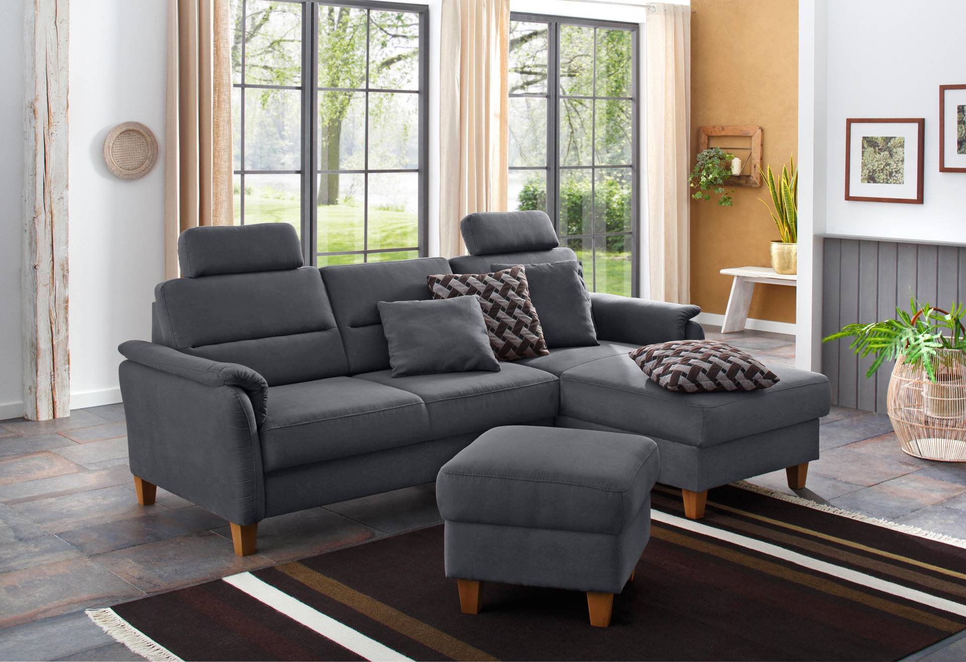 Home affaire Ecksofa »Palmera L-Form«, Federkern, wahlweise mit Bettfunktion und mit/ohne Bettkasten von home affaire
