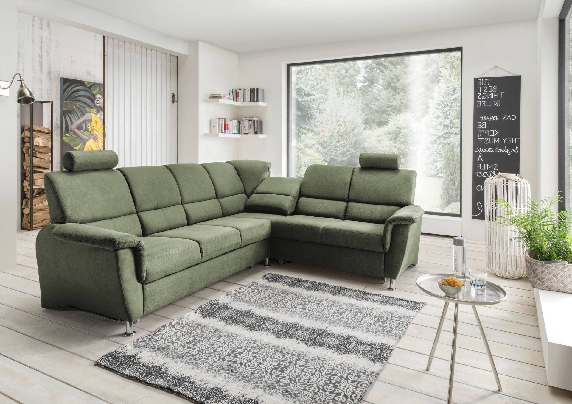Home affaire Ecksofa »Pisa L-Form, mit Schlaffunktion, Stauraum, 2x höhenverstellbare«, Kopfstützen und Relaxfunktion im Eckelement Home affaire Ecksofa »Pisa L-Form, mit Schlaffunktion, Stauraum, 2x höhenverstellbare«, Kopfstützen und Relaxfunktion im Eckelement von home affaire