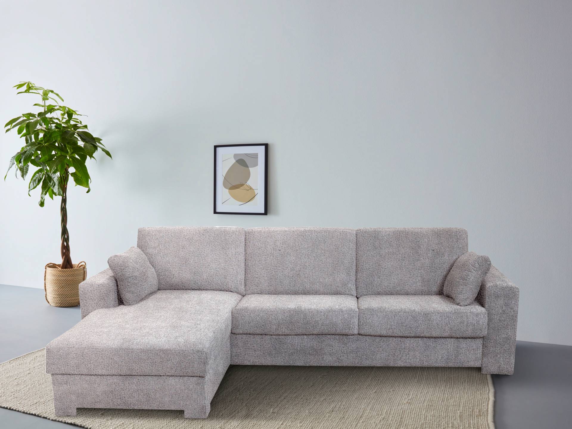 Home affaire Ecksofa Roma "L" Dauerschlaffunktion, mit Unterfederung, Matratzenhöhe 14cm, Liegemasse ca 163x198 cm, L-Form von home affaire
