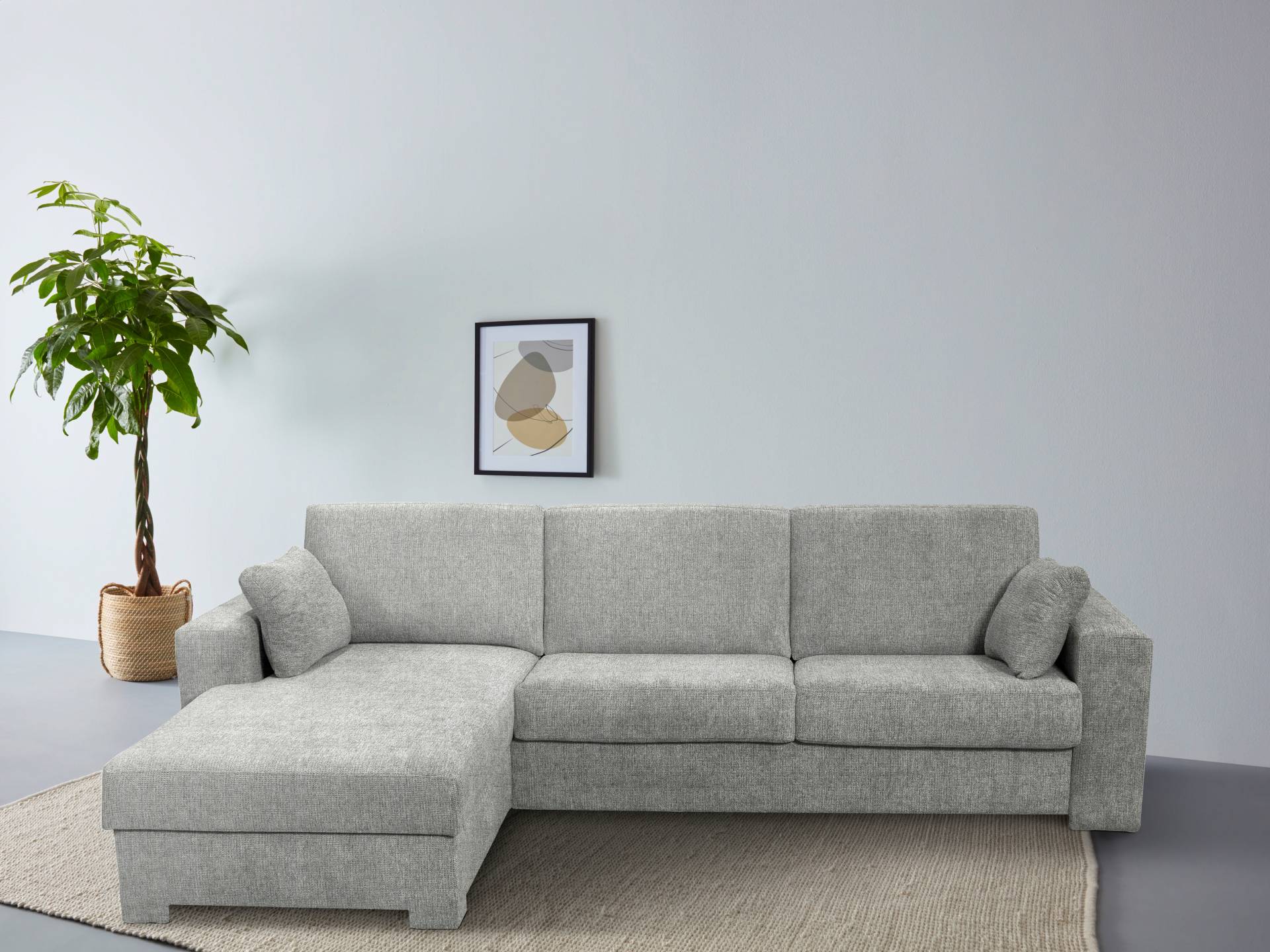 Home affaire Ecksofa Roma "L" Dauerschlaffunktion, mit Unterfederung, Matratzenhöhe 14cm, Liegemasse ca 163x198 cm, L-Form von home affaire