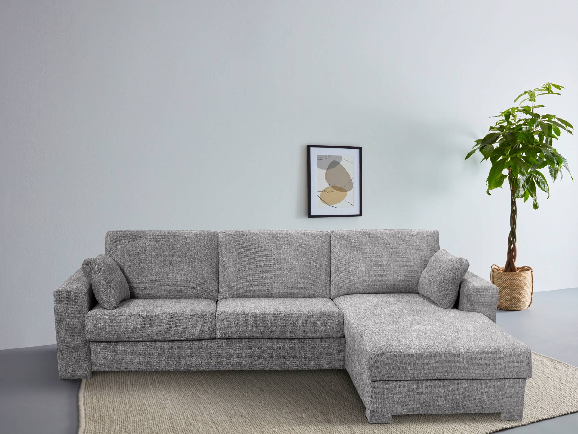 Home affaire Ecksofa Roma "L" Dauerschlaffunktion, mit Unterfederung, Matratzenhöhe 14cm, Liegemasse ca 163x198 cm, L-Form von home affaire