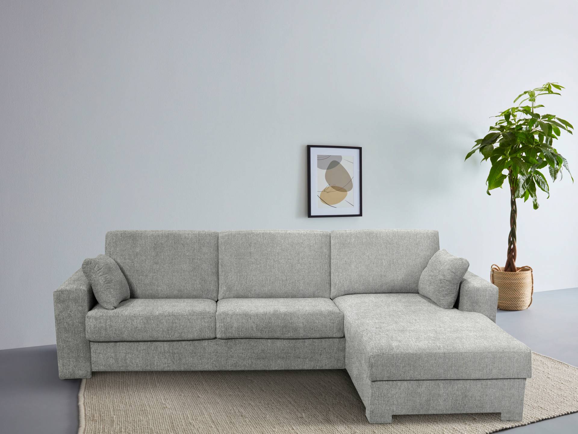 Home affaire Ecksofa Roma "L" Dauerschlaffunktion, mit Unterfederung, Matratzenhöhe 14cm, Liegemasse ca 163x198 cm, L-Form von home affaire
