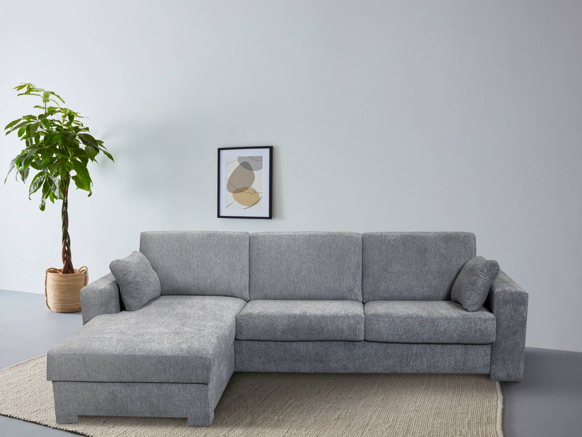 Home affaire Ecksofa Roma "L" Dauerschlaffunktion, mit Unterfederung, Matratzenhöhe 14cm, Liegemasse ca 163x198 cm, L-Form von home affaire