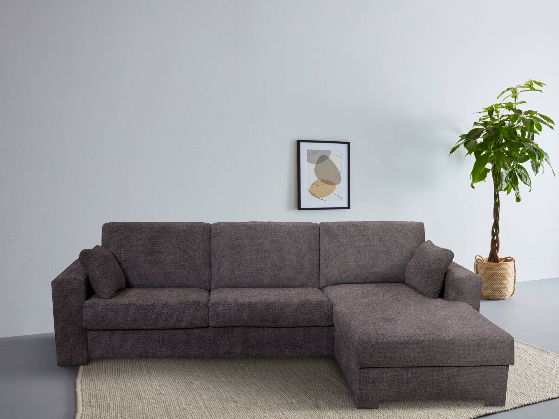 Home affaire Ecksofa Roma "L" Dauerschlaffunktion, mit Unterfederung, Matratzenhöhe 14cm, Liegemasse ca 163x198 cm, L-Form von home affaire