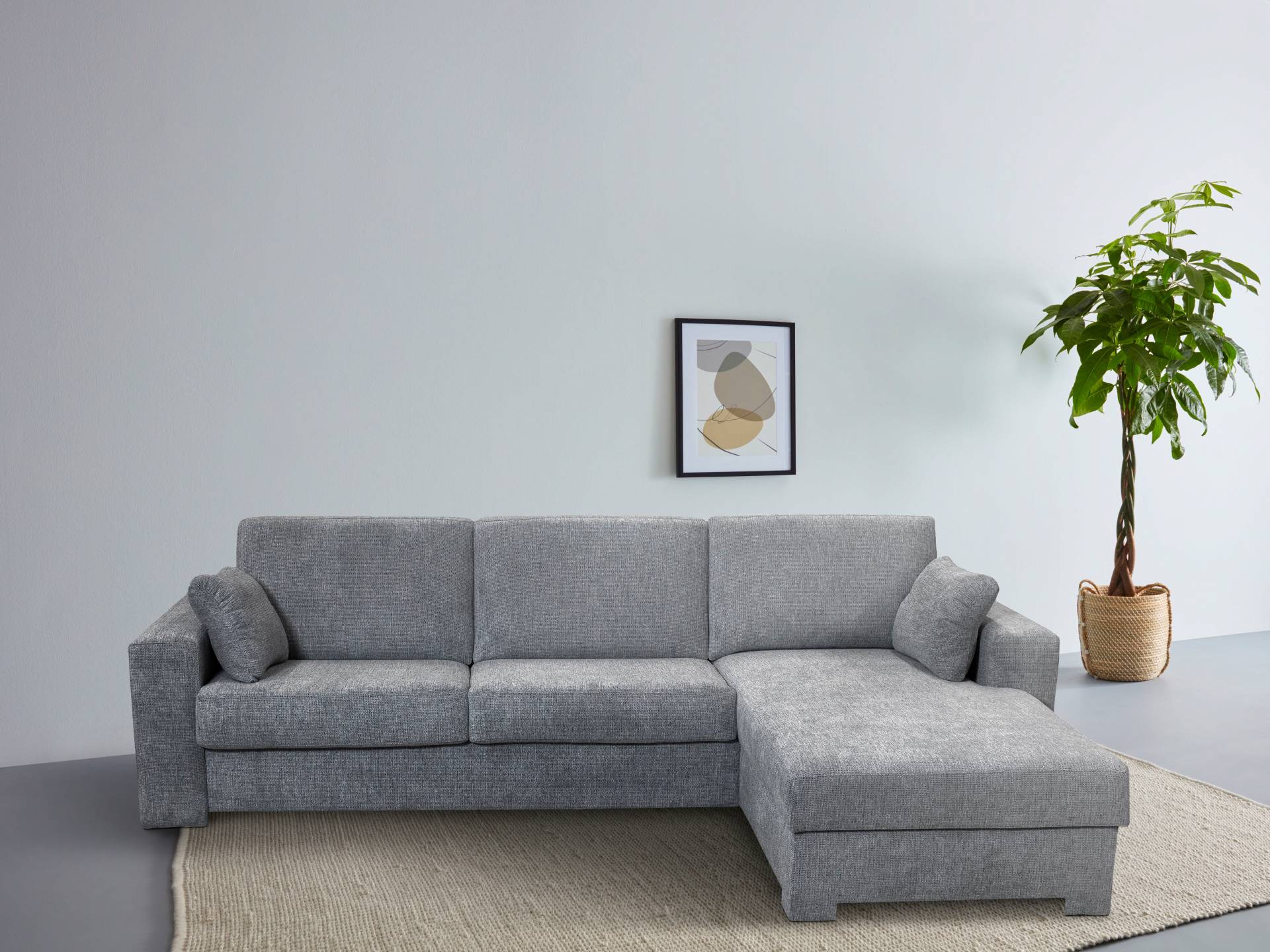 Home affaire Ecksofa »Roma "M" Matratzenhöhe 14 cm, Dauerschlaffunktion, mit Unterfederung,«, Liegemasse ca 143x198 cm, L-Form von home affaire
