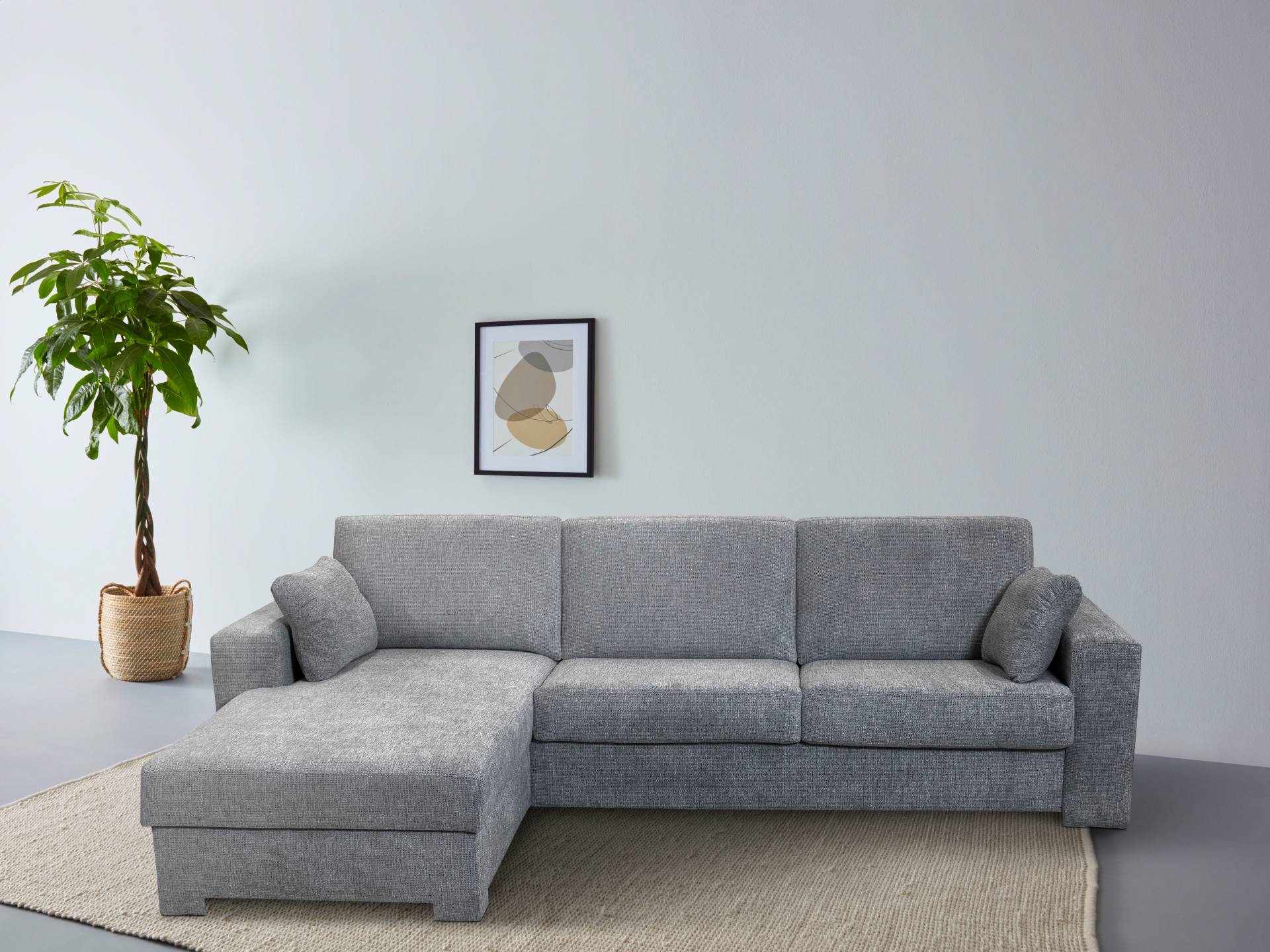 Home affaire Ecksofa »Roma "M" Matratzenhöhe 14 cm, Dauerschlaffunktion, mit Unterfederung,«, Liegemasse ca 143x198 cm, L-Form von home affaire
