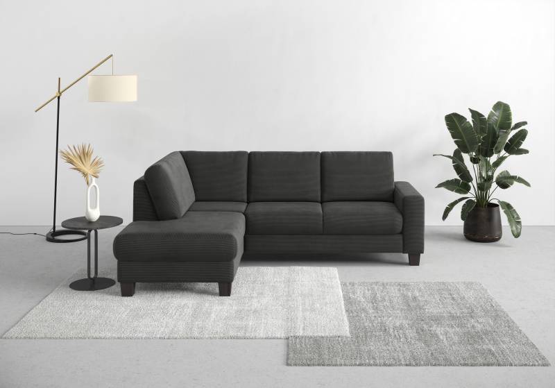 Home affaire Ecksofa »Summer L-Form«, mit Ottomane, mit oder ohne Bettfunktion und Bettkasten, Cord-Bezug von home affaire