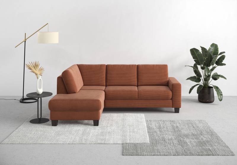 Home affaire Ecksofa »Summer L-Form«, mit Ottomane, mit oder ohne Bettfunktion und Bettkasten, Cord-Bezug von home affaire