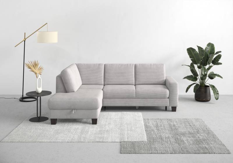 Home affaire Ecksofa »Summer L-Form«, mit Ottomane, mit oder ohne Bettfunktion und Bettkasten, Cord-Bezug von home affaire