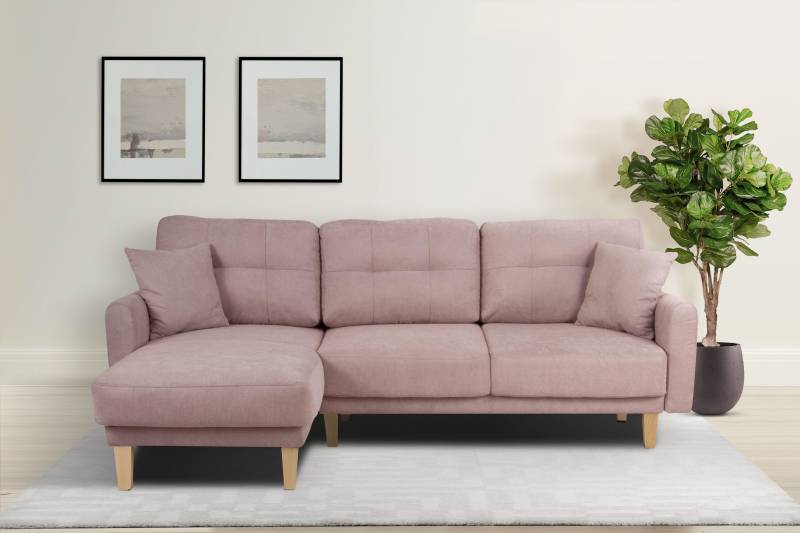 Home affaire Ecksofa »TRIPLO optionale Schlafsofa mit Bettkasten, Masse B/T/H: 234/164/89 cm«, L-Form wahlweise mit Bettfunktion - Liegefläche 132x210 cm von home affaire