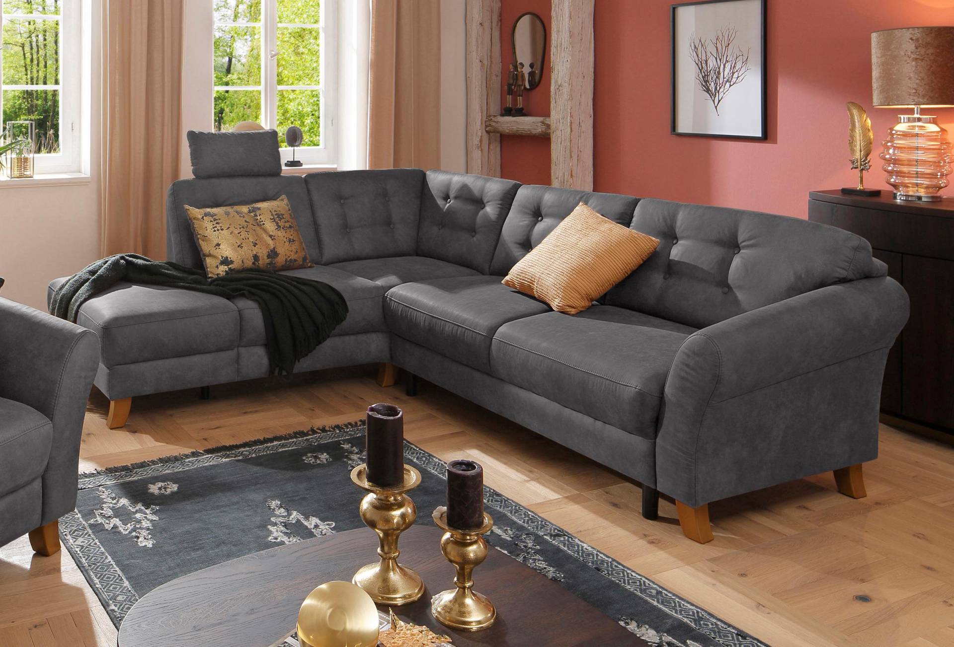 Home affaire Ecksofa »Trondheim L-Form«, mit Federkern von home affaire