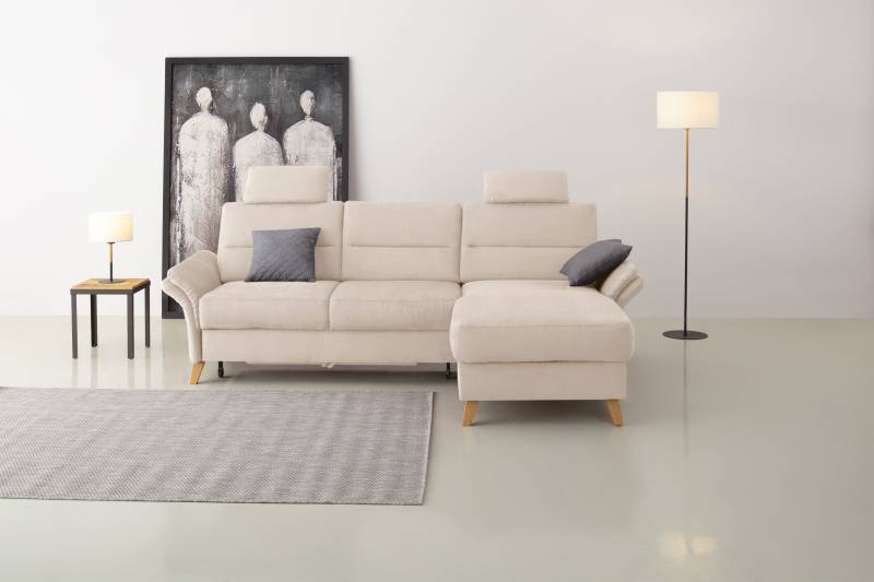 Home affaire Ecksofa »Westerland L-Form«, Federkern-Polsterung, wahlweise mit Bettfunktion, Bettkasten von home affaire