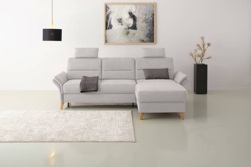 Home affaire Ecksofa »Westerland L-Form«, Federkern-Polsterung, wahlweise mit Bettfunktion, Bettkasten von home affaire