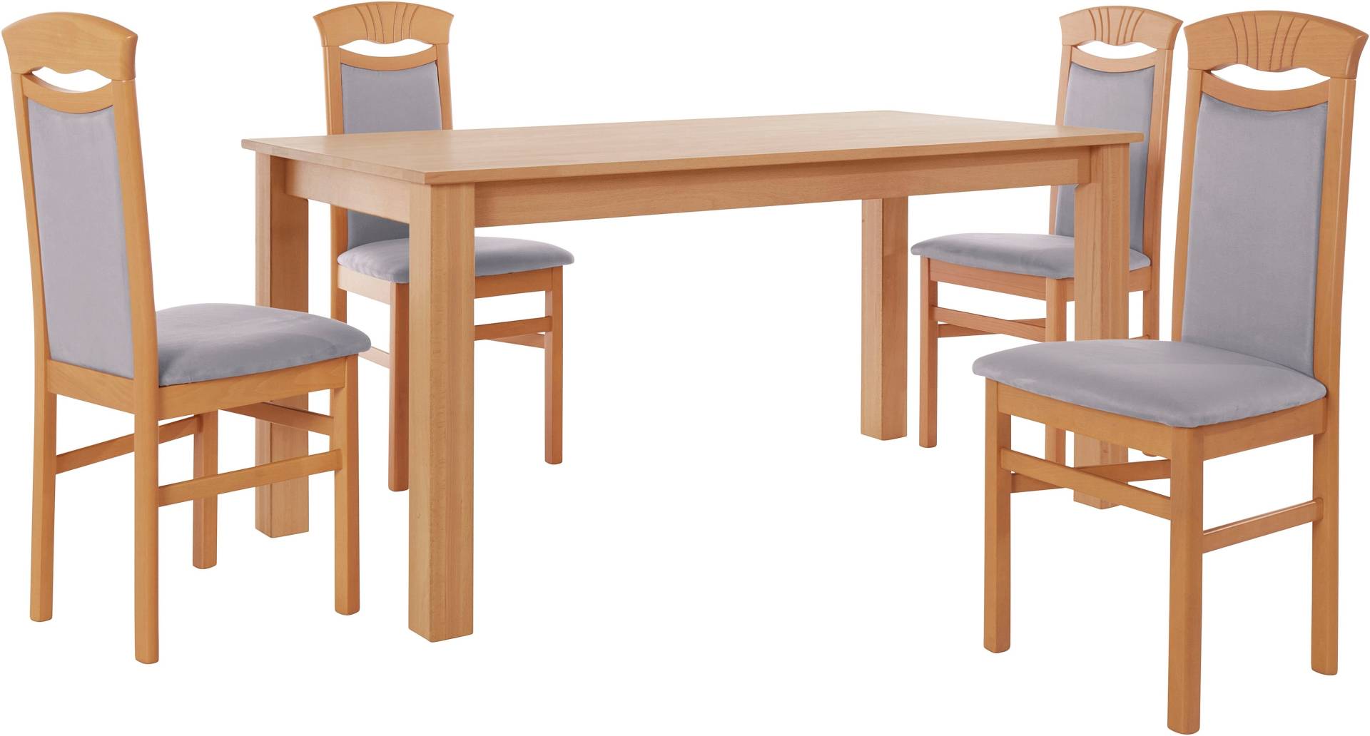 Home affaire Essgruppe »Luisa + Franz Set«, (Set, 5 tlg., 5tlg), Buche Massivholz von home affaire