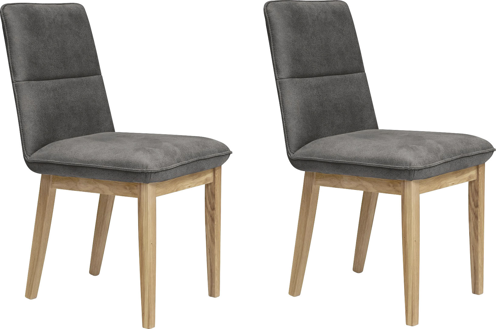 Home affaire Esszimmerstuhl »Beluna Polsterstuhl Esszimmer Bestseller«, (Set), 2 St., Luxus-Microfaser in Lederoptik, Gestell und Beine aus massiver Eiche modernes Landhaus von home affaire
