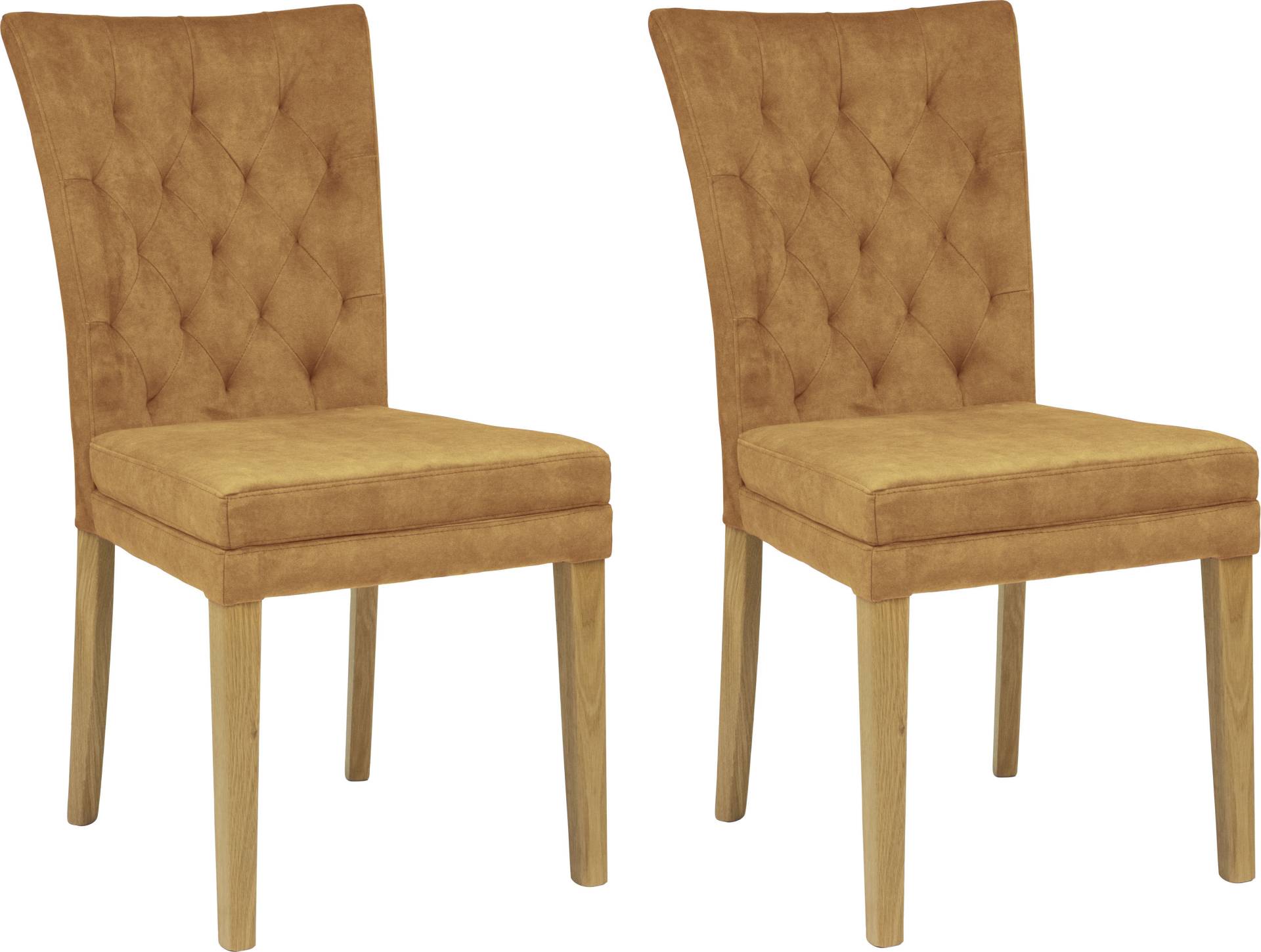 Home affaire Esszimmerstuhl »Colorado BESTSELLER Polsterstuhl«, (Set), 2 St., Samtvelours, Beine in eiche oder nussbaum. Im 2er, 4er oder 6er-Set von home affaire