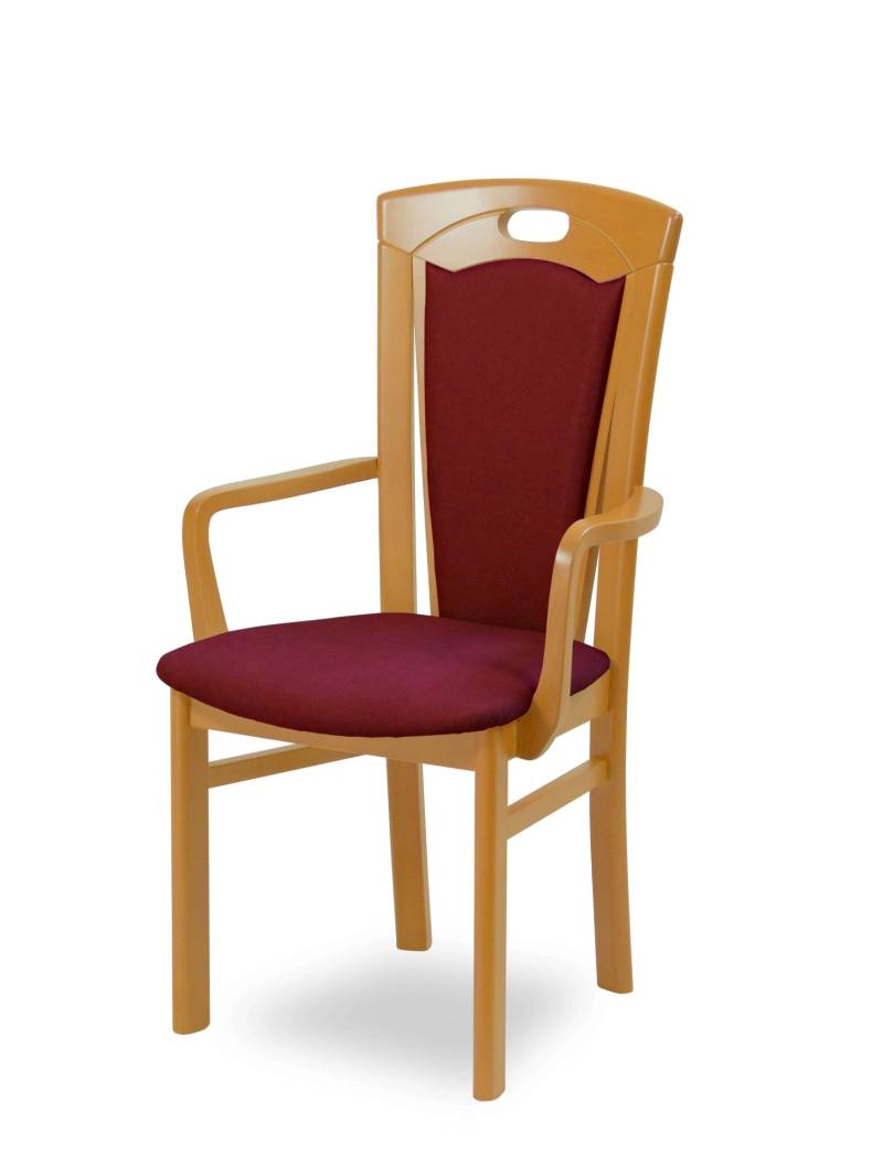 Home affaire Esszimmerstuhl »FERDI, Armlehnstuhl, Made in Italy, Massivholz«, 1 St., Feinstruktur, Bezug Feinstruktur (wasser-und fleckabweisend) oder Struktur von home affaire