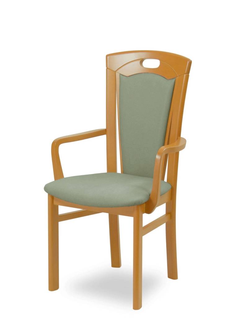 Home affaire Esszimmerstuhl »FERDI, Armlehnstuhl, Made in Italy, Massivholz«, 1 St., Feinstruktur, Bezug Feinstruktur (wasser-und fleckabweisend) oder Struktur von home affaire