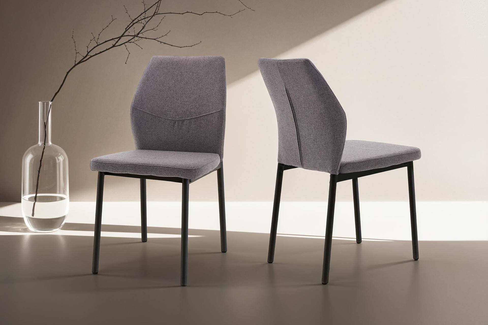 Home affaire Esszimmerstuhl »Lumos«, (Set), 2 St., Webstoff, Webstoff in vielen Farben erhältlich mit stabilem Metalluntergestell von home affaire
