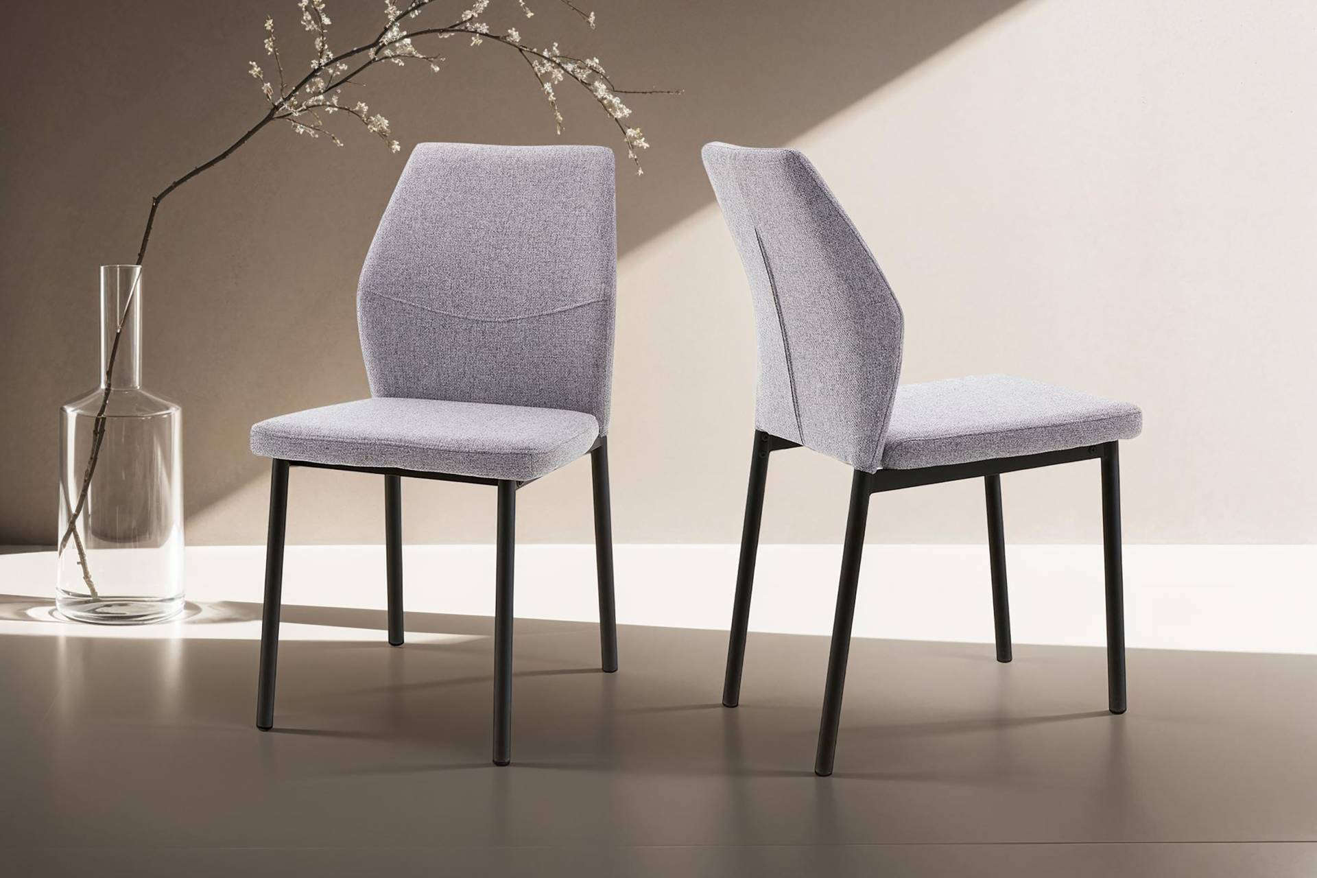 Home affaire Esszimmerstuhl »Lumos«, (Set), 2 St., Webstoff, Webstoff in vielen Farben erhältlich mit stabilem Metalluntergestell von home affaire