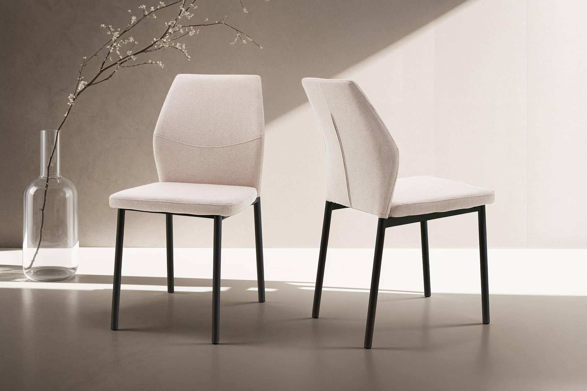 Home affaire Esszimmerstuhl »Lumos«, (Set), 4 St., Webstoff, Webstoff in vielen Farben erhältlich mit stabilem Metalluntergestell von home affaire
