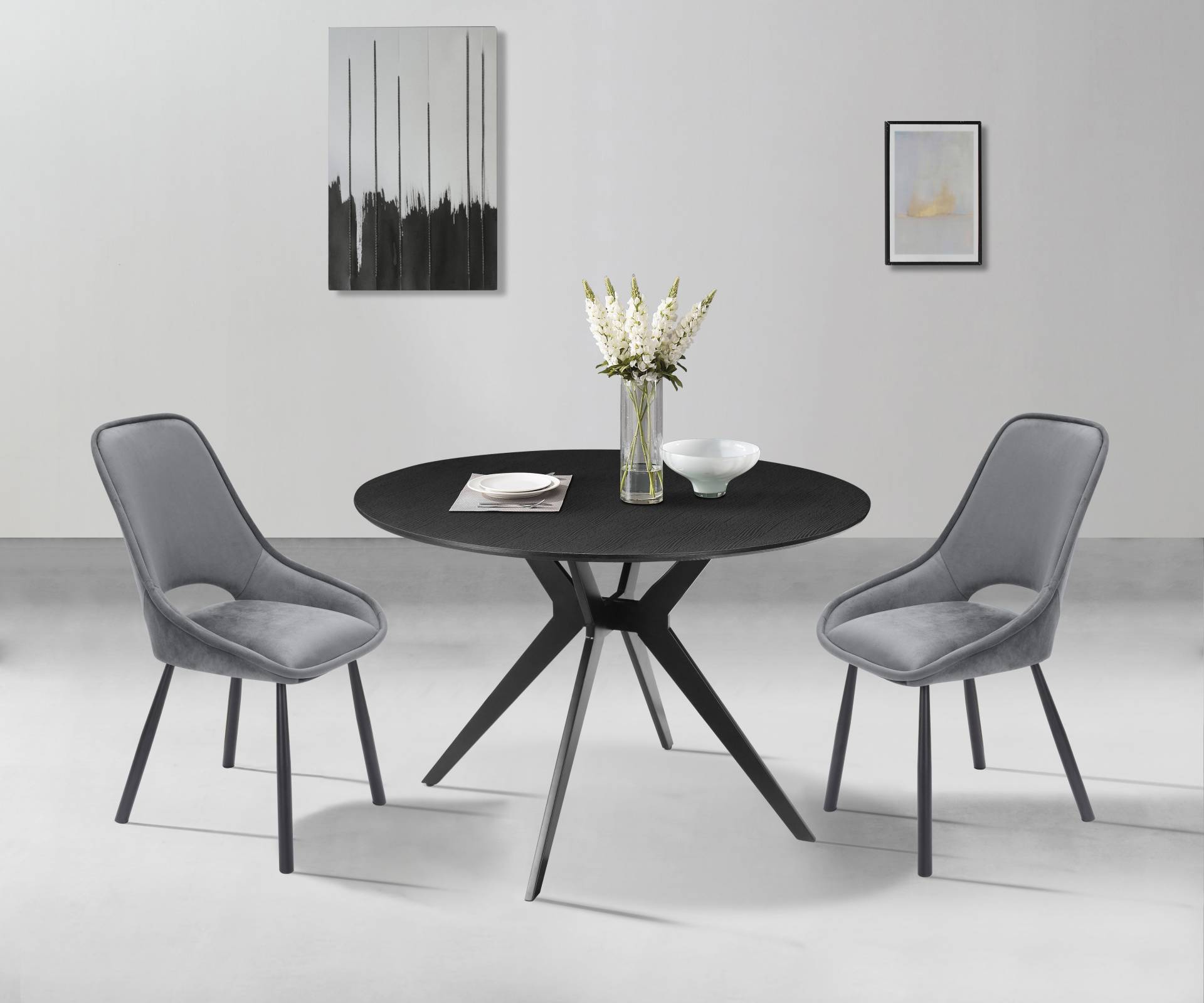 Home affaire Esszimmerstuhl »Menonri«, (Set), Veloursstoff, gepolsterte Rückenlehne und Sitzfläche von home affaire