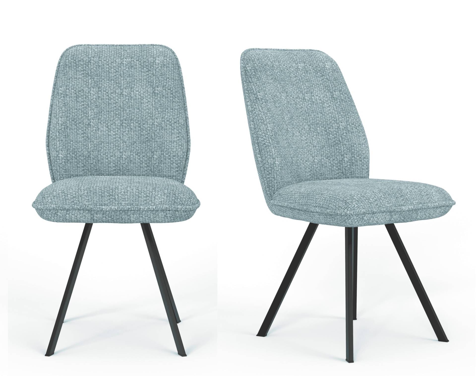 Home affaire Esszimmerstuhl »Mily Essstuhl, Wohnstuhl, Polsterstuhl, 4-Fussstuhl«, (Set), 2 St., Chenille, mit schwarz pulverbeschichteten Metallbeinen, gepolstert, modern von home affaire