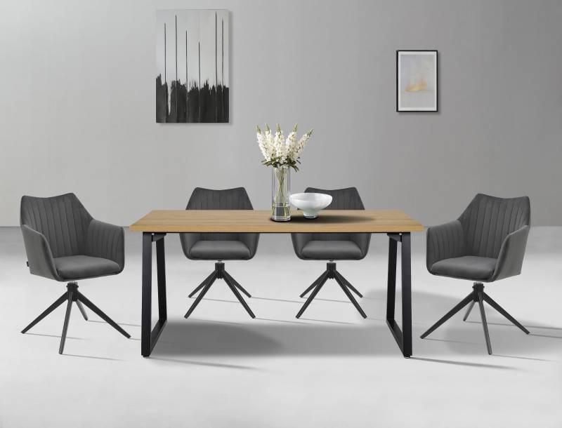 Home affaire Esszimmerstuhl »TAMPAST1, TOPSELLER!«, (Set), 2 St., Samtvelours, mit Drehfunktion 360 Grad von home affaire